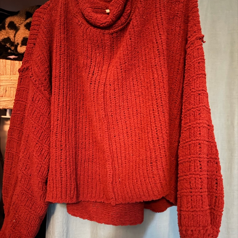 Free People Chunky Cowl Knit Sweater in Mint - Picture 3 of 7
